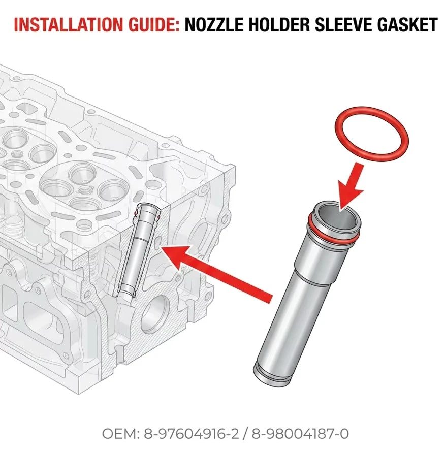 4HK1 6HK1 Engines Nozzle Holder Sleeve Gasket For ISUZU 700P ELF FVR FTR NPR NQR 8976049162 8980041870